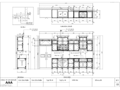 File cad cấu tạo tủ bếp chữ I đầy đủ chi tiết nhất