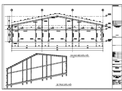 File cad chi tiết kết cấu khung thép nhà xưởng kích thước 45x78m (kết cấu)