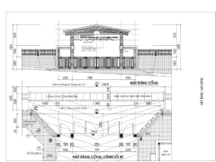 File cad cổng trường tiểu học cấp 2 diện tích thiết kế rộng 7.2x6.7m
