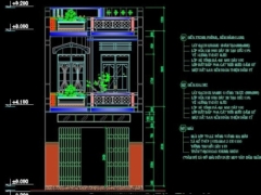 File cad kết cấu kiến trúc thiết kế nhà 2 tầng 5x16m