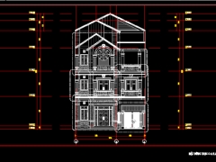 File CAD Kiến trúc biệt thự 4 tầng 10x18m