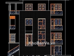 File cad kiến trúc kết cấu thiết kế khách sạn 4 tầng