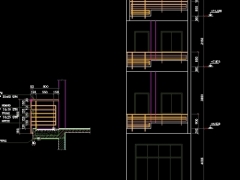 File cad kiến trúc mẫu thiết kế nhà phố kích thước 4x16.7m