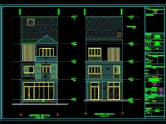 File cad kiến trúc thiết kế nhà phố 3 tầng mái thái kích thước 6.5x17m có dự toán