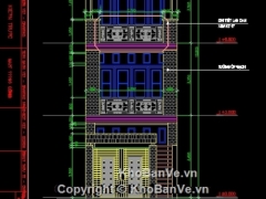 File cad kiến trúc thiết kế nhà phố 4 tầng kích thước 4x13.5m