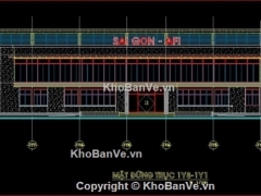 File cad kiến trúc thiết kế văn phòng làm việc 2 tầng KT 18x40m 