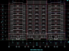 File cad ký túc xá 10 tầng 35.7x53m