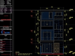 File cad mẫu nhà ở 3 tầng 7x15m đầy đủ kiến trúc đầy đủ