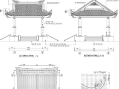 File cad mẫu thi công nhà bia tưởng niệm nghĩa trang