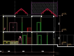File cad mẫu thiết kế nhà 2 tầng mái thái kích thước 11x13m hạng mục kiến trúc
