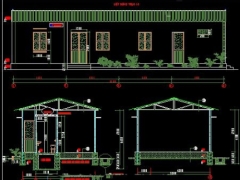 File cad mẫu thiết kế nhà điều hành công trường thi công kết cấu thép lắp ghép