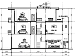 File cad mẫu thiết kế nhà ở 3 tầng kích thước 4x18m
