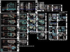 File cad mẫu thiết kế nhà phố 3 tầng kích thước 5.7x14m full hạng mục kiến trúc, kết cấu, điện nước