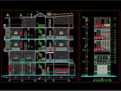 File cad mẫu thiết kế nhà phố 5 tầng kích thước 5x18.5m