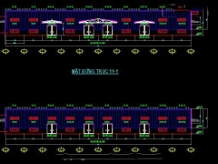 File cad mẫu thiết kế nhà xưởng kết cấu thép đầy đủ chi tiết khối lượng