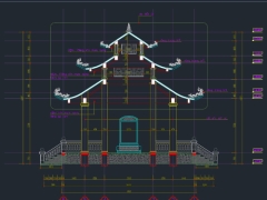 FIle cad Nhà bia tưởng niệm kích thước thiết kế 9.11x9.11m (full kết cấu, kiến trúc + dự toán)
