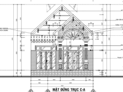 File cad nhà cấp 4 mái thái 7x21.8m