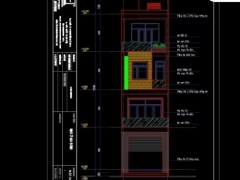 File cad nhà dân 4 tầng 4x13.2m đầy đủ kiến trúc + nội thất