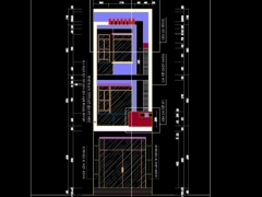 File cad Nhà phố 3 tầng 4x20m (full kiến trúc + kết cấu)