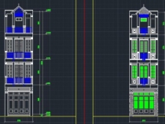 File CAD Nhà phố 4 tầng 3.7x12.7m (Kiến trúc, kết cấu, ME)
