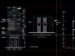 File cad Nhà phố 4 tầng 5.3x21m
