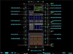 File CAD Nhà phố 4 tầng 5x18m full kiến trúc chi tiết