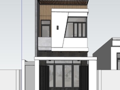 File cad su ngoại cảnh nhà dân 2 tầng 5x19.5m