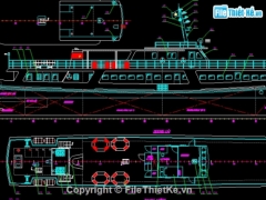 File CAD Tàu được bố trí 200 hành khách +40 tấn hàng 