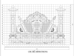 File cad thiết kế chi tiết bình phong | Bản vẽ cổng nhà thờ 2019