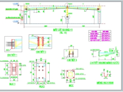 File cad thiết kế chi tiết mái xếp di động kích thước 48x21m (chi tiết+mặt cắt)