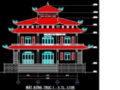 File cad thiết kế chùa Tịnh xá Ngọc Hải bản vẽ kiến trúc