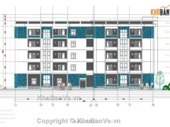 File cad thiết kế chung cư 5 tầng gồm bản vẽ kiến trúc, kết cấu kèm dự toán