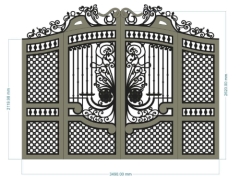 File cad thiết kế cnc cổng 4 cánh hoa văn