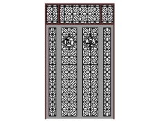 File cad thiết kế cnc cổng 4 cánh tài lộc đơn giản nhất