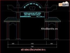 File cad thiết kế cổng trường trung học phổ thông Nguyễn Trung Ngạn