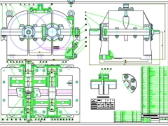 File cad thiết kế đồ án cơ khí thiết kế hộp số 2 cấp đồng trục (chi tiết+mặt cắt)