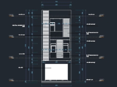File cad thiết kế nhà phố 3 tầng 5x15m