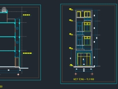 File cad thiết kế nhà phố 4 tầng kích thước 3.9x12.35m full hạng mục