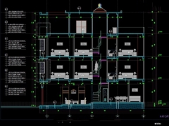 File Cad thiết kế nhà phố 4 tầng kích thước 4x14.9m