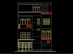 File cad thiết kế nhà phố 4 tầng kích thước 9.6x10.1m