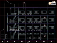 File cad thiết kế nhà thư viện 4 tầng KT 9.3x20.4m gồm Kiến trúc, kết cấu, điện nước