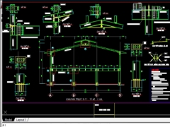 File cad thiết kế nhà xưởng lắp ghép thép kích thước 23.5x88m