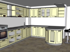 File cad thiết kế nội thất phòng bếp file sketchup
