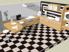File cad thiết kế nội thất phòng bếp sketchup