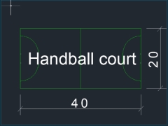 FIle cad thiết kế sân bóng ném Handball