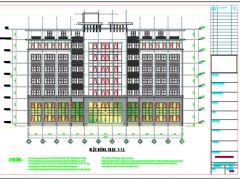 File cad thiết kế tòa nhà văn phòng 7 tầng 43x15m (kiến trúc+kết cấu móng thép+cấp điện+thông tin+cấp thoát nước+biện pháp thi công+bốc khối lượng+phòng cháy chữa cháy)