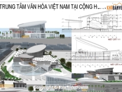 File cad trung tâm văn hóa Việt Nam - Pháp miễn phí