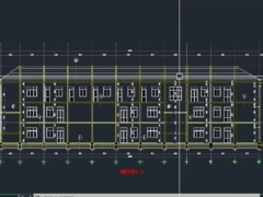 File cad trường mầm non 3 tầng 45x25.46m