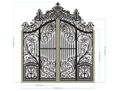 File cnc cổng 2 cánh cho mẫu biệt thự dxf