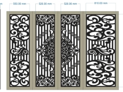 File cnc cổng 4 cánh mẫu đẹp dxf mới nhất
